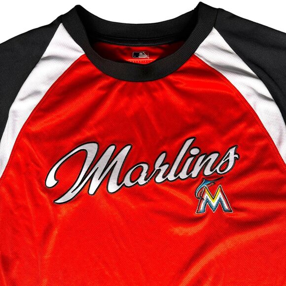 Miami Marlins Jersey Shirt Mens Large Arm Patch Logo Orange Sportswear Teamwear - Picture 2 of 11